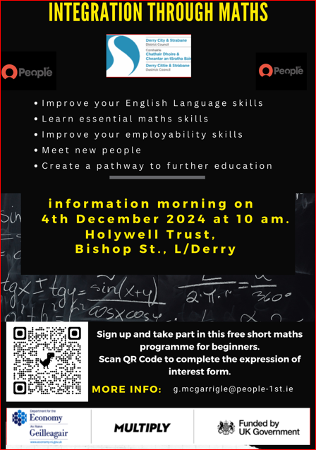 information about 'integration through Maths' a new programme with Derry City and Strabane District Council for refugees